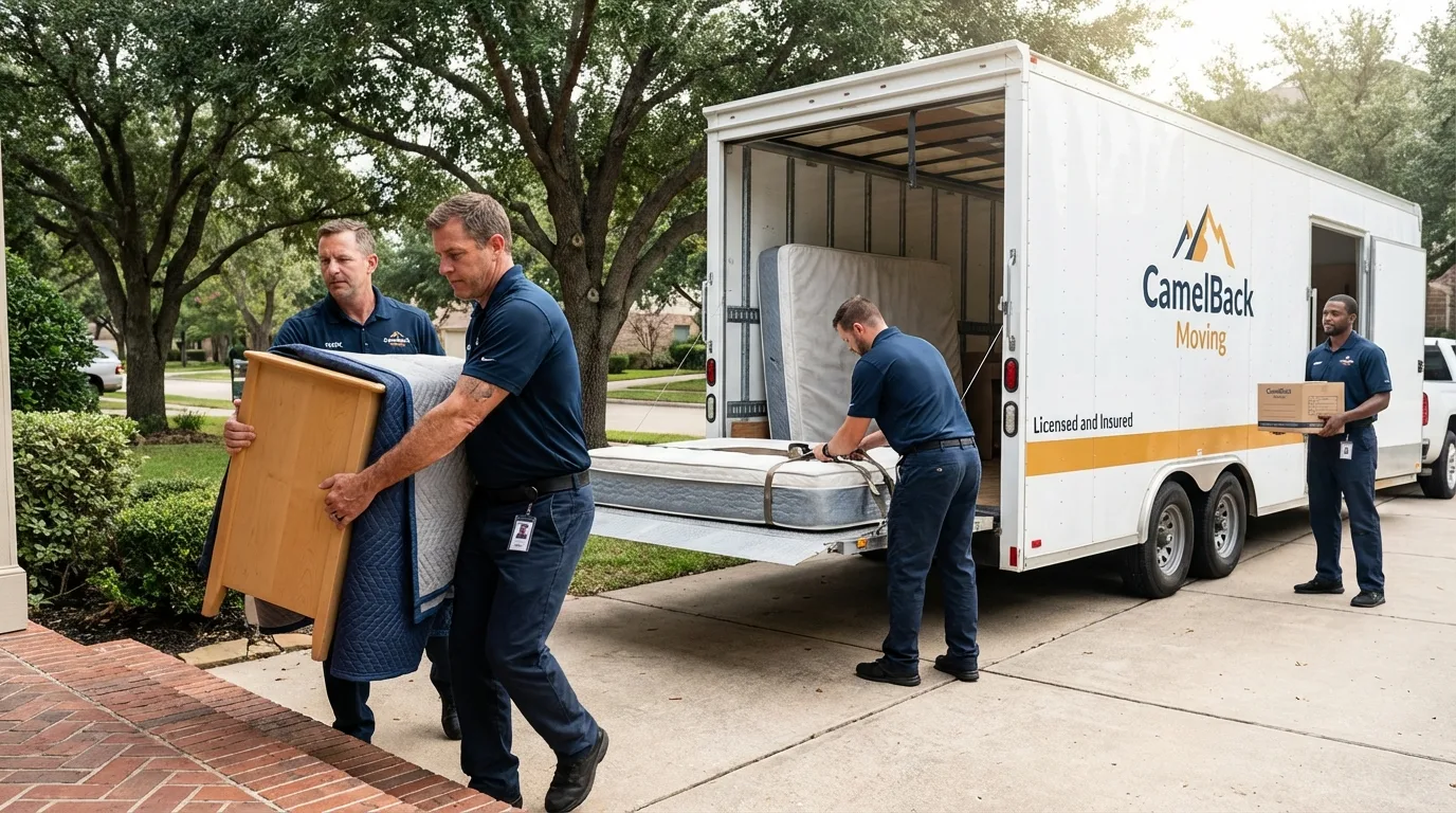 Crew loading residential truck for cross-state move from Pewee Valley, KY