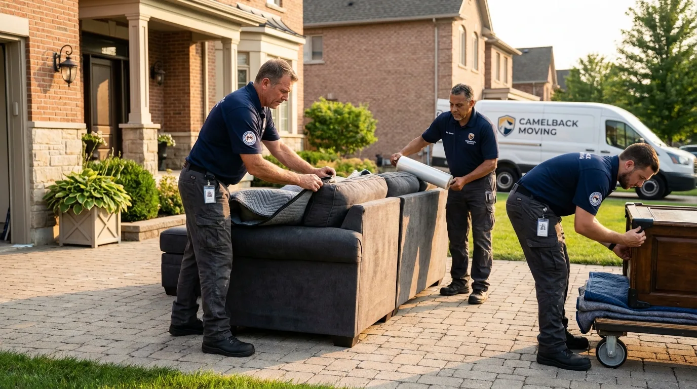 Large estate moving crew wrapping furniture in Pewee Valley, KY