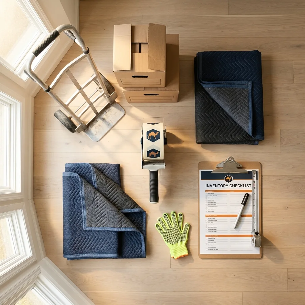 Professional moving supplies and packing materials layout for Pewee Valley residential relocations
