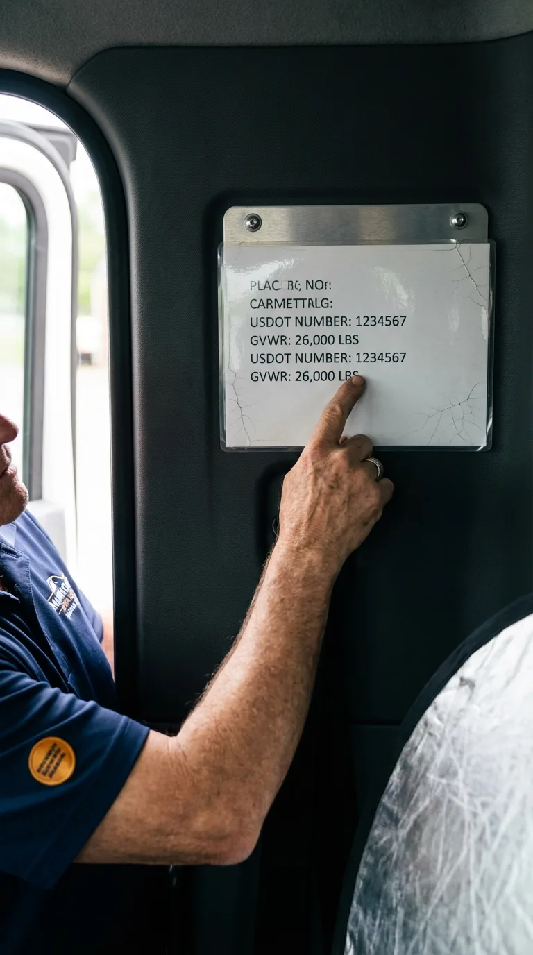 USDOT licensing placard verification in Pewee Valley